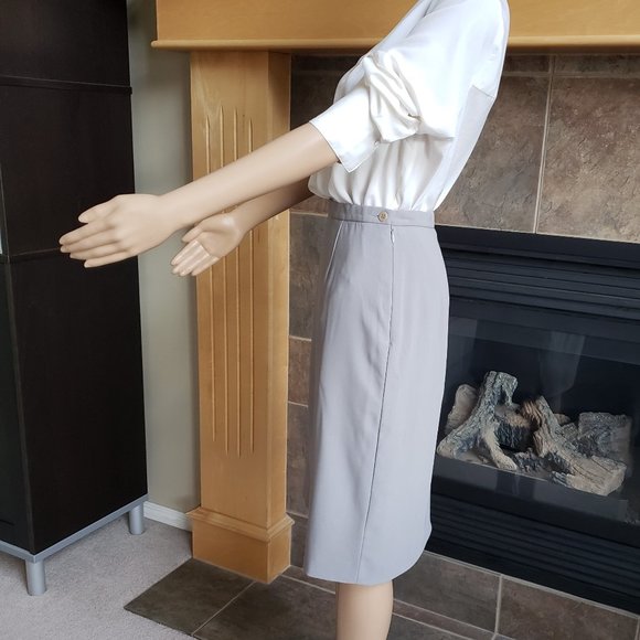 GIORGIO ARMANI, gray/tan skirt - size: 12 (Italy 48) - Picture 7 of 10